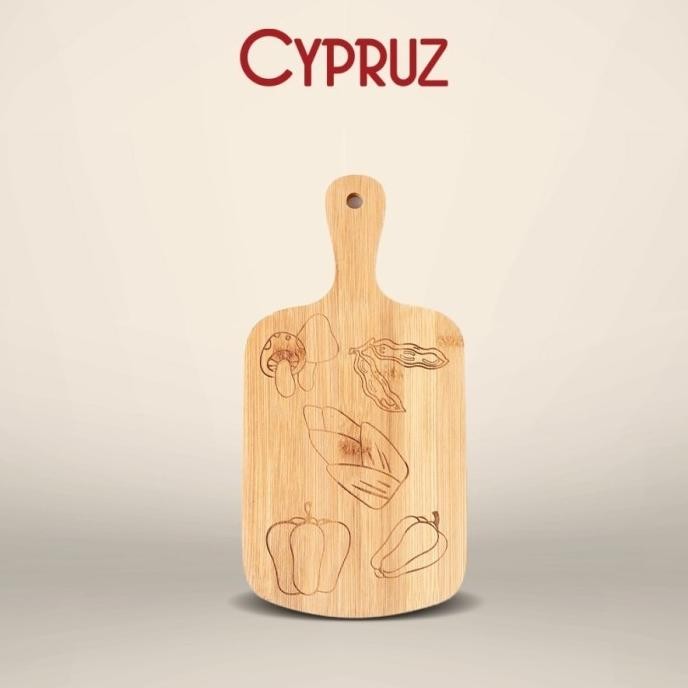CYPRUZ BAMBOO TALENAN BAMBU TALENAN BERMOTIF GAGANG CHOPPING BOARD TERMURAH