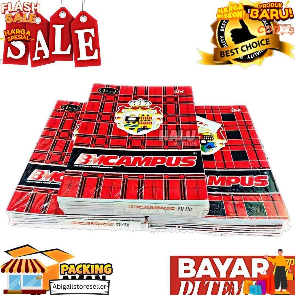 

(Bisa Cod) Promo 10 Pcs Buku Tulis Bm Campus 36 Lembar Ukuran Boxy / Buku Harian / Buku Catatan / Tersedia Per 5 10 D Sale