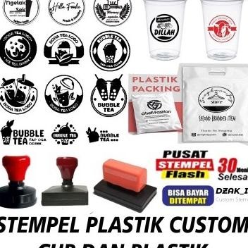 

Stempel Otomatis Stempel Gelas Cup Stempel Plastik Tinta Permanen Flas