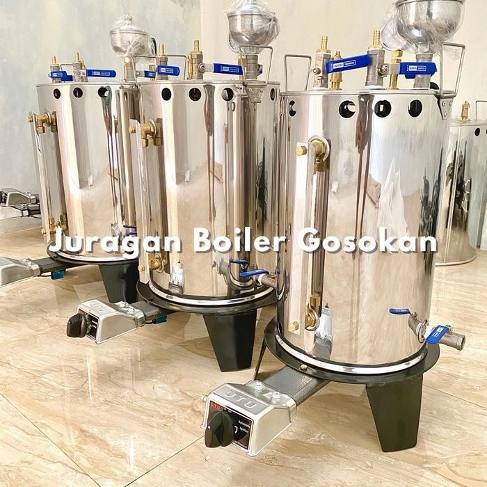 Setrika Uap Boiler Gosokan Laundry Konveksi 10 Liter Kompor Kecil Fullset Komplit Paking Kayu Gas Or