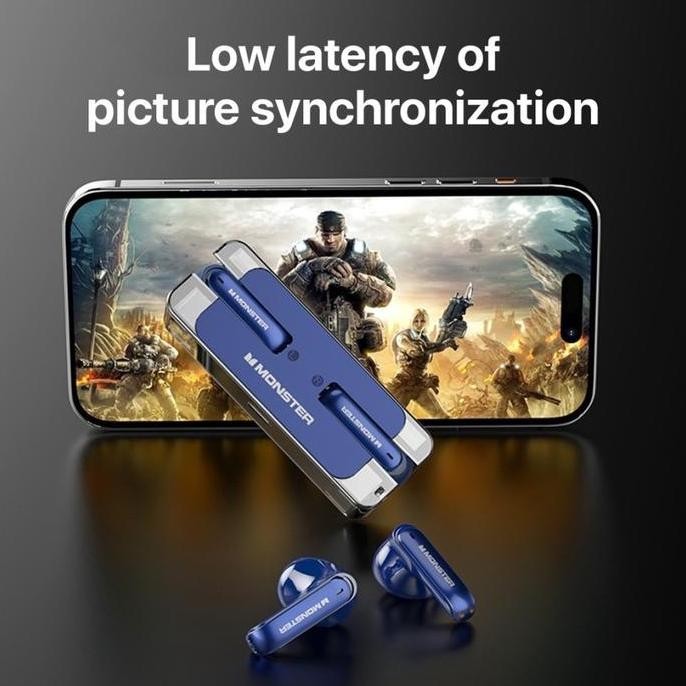 Original MONSTER XKT08 HiFi AAC + SBC TWS True Wireless Bluetooth 5.3 In-Ear EarHeadset Low Latency 