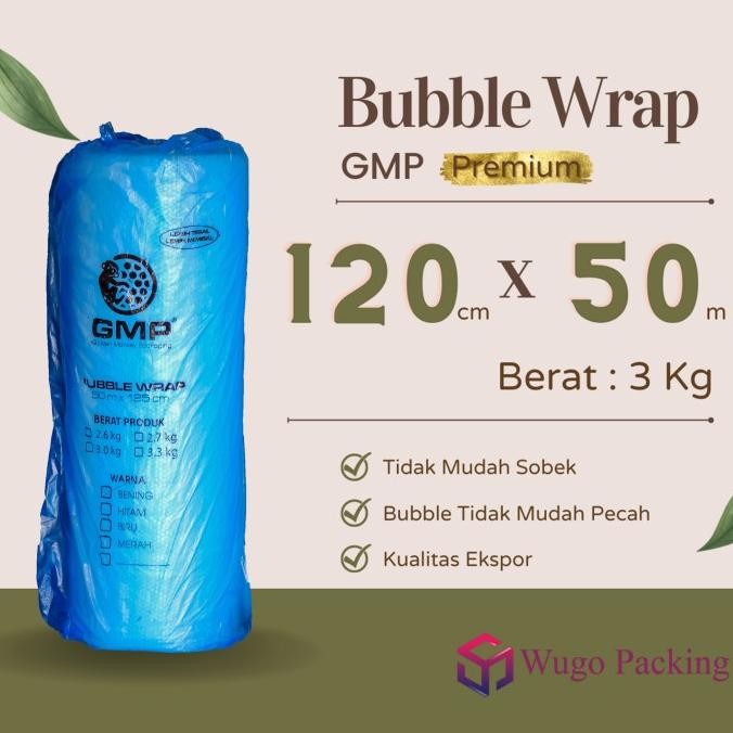 

tersedia bubble wrap putih premium 125 cm x 50 meter bungkus plastik gojek grab