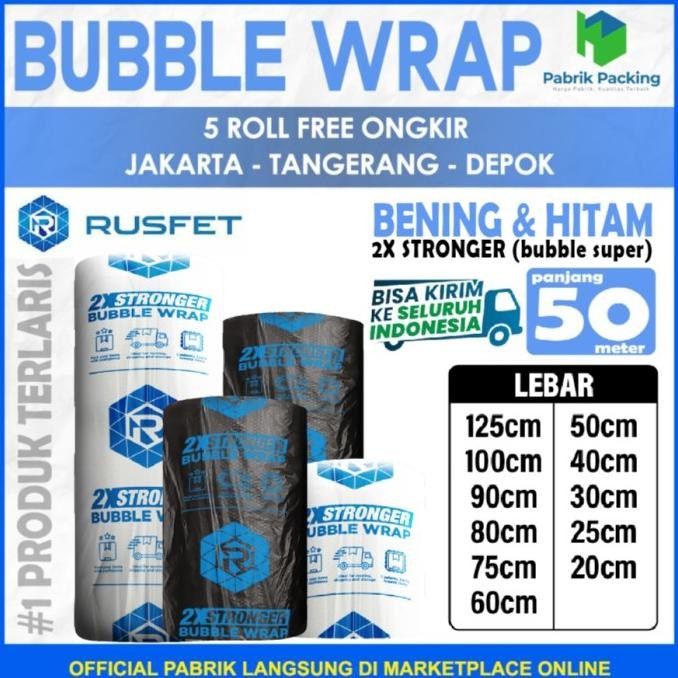 

tersedia plastik bubble wrap 50meter rusfet bubblewrap buble packing babel roll