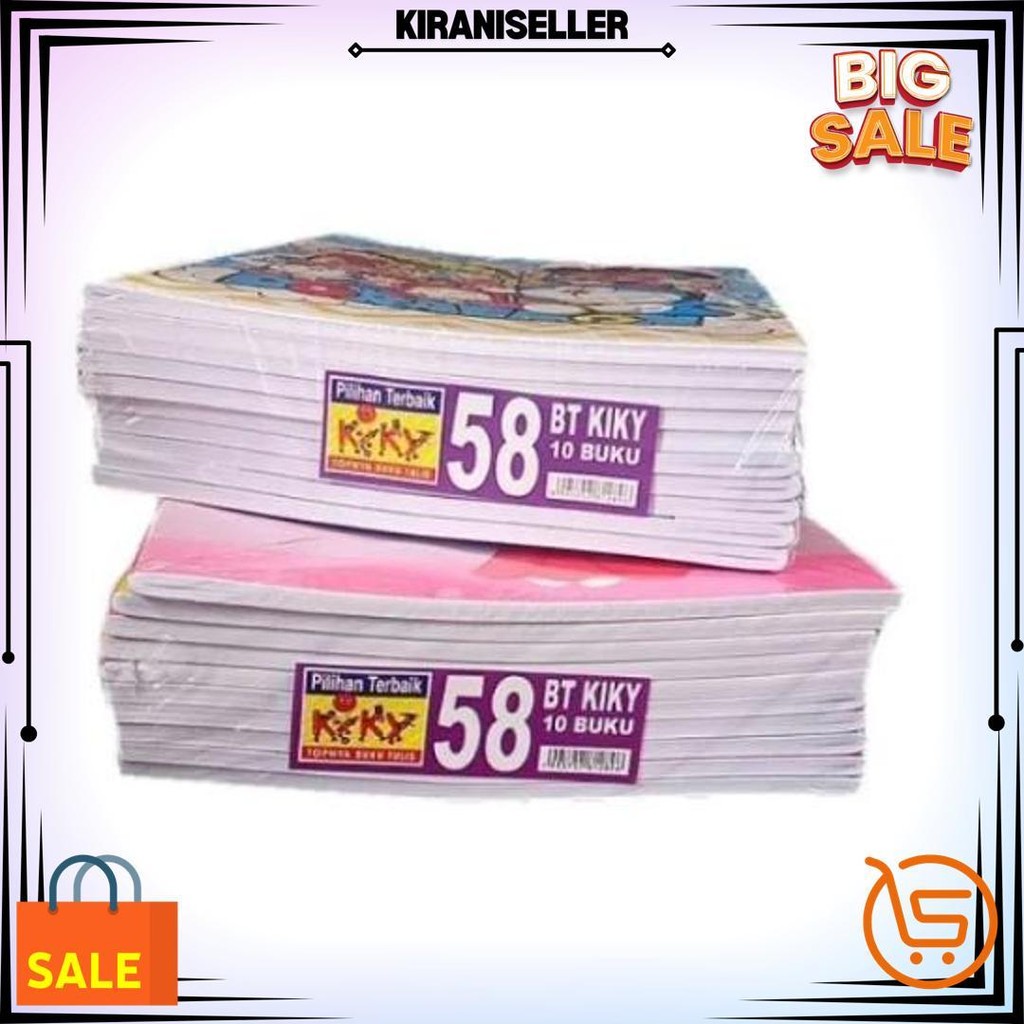 

(10 Buku) Buku Tulis Kiky 58 Lembar / Buku Tulis Sekolah Garis D Promo 4.4