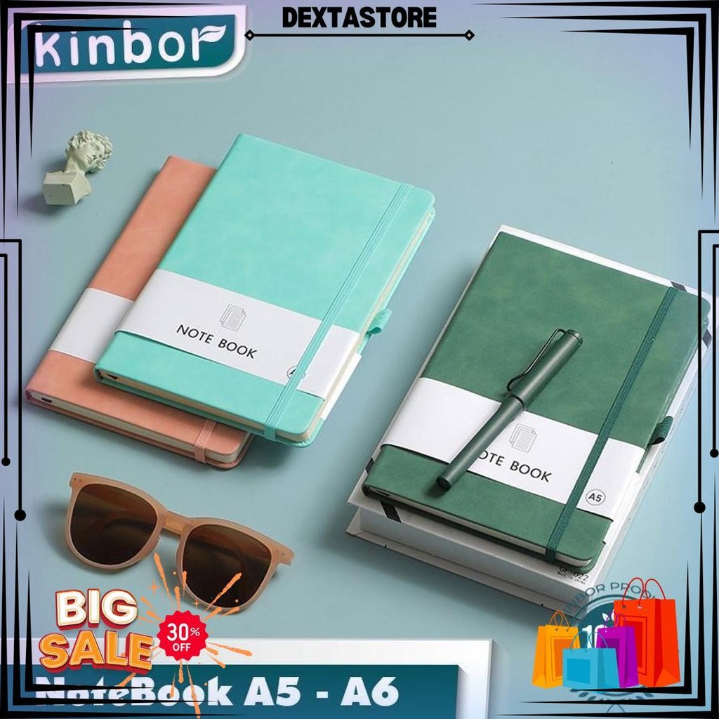 

100 Lembar Notebook A5 A6 A7 Buku Catatan/ Buku Tulis Agenda Tali ( Kinbor ) D Terlaris
