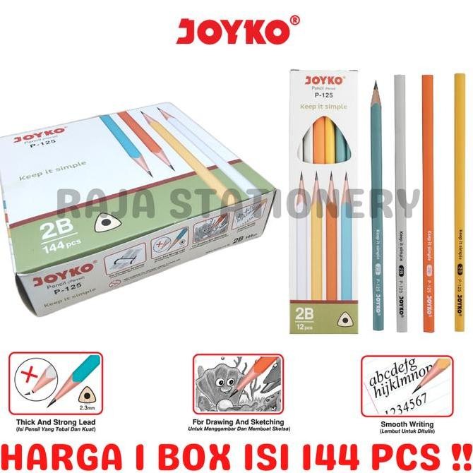 

PENSIL KAYU JOYKO PENCIL 2B PASTEL P125 PENCIL 2B KOMPUTER UJIAN P-125 GROSS BOX [144PCS]