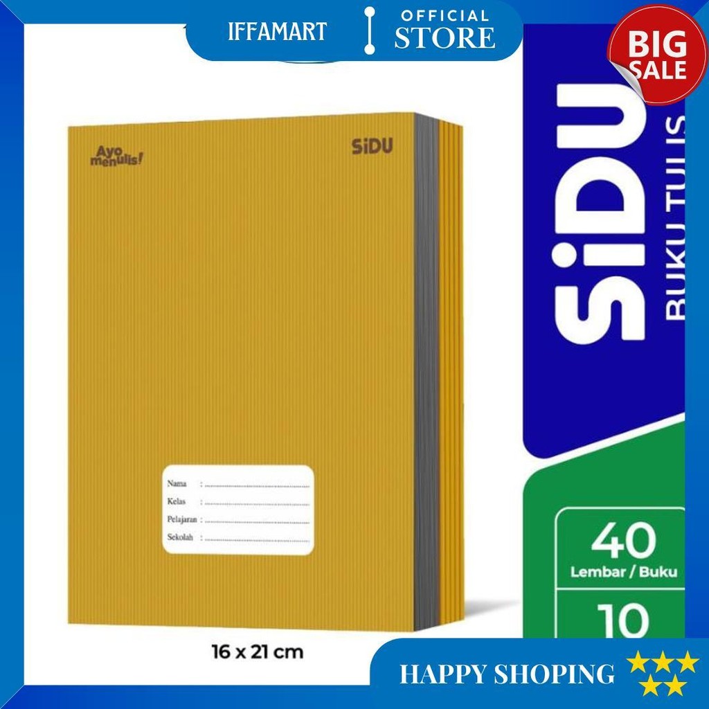 

(1Pak Isi 10 Buku) Sidu Buku Tulis Eb 40 Kraft 21X16Cm/ Buku Tulis 40 Lembar Kraft 1 Pak Isi 10 Buku D Gratis Ongkir