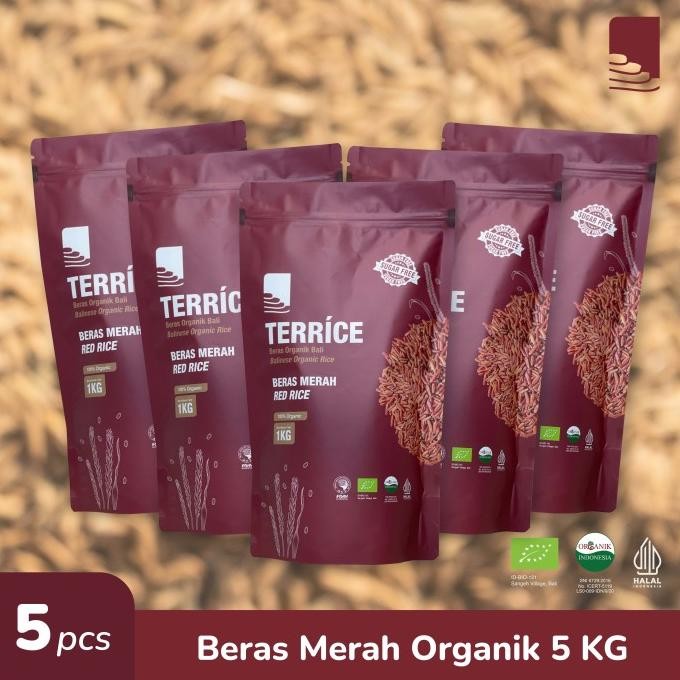 

tersedia paket hemat beras merah organik tinggi serat rendah karbo terrice 5kg