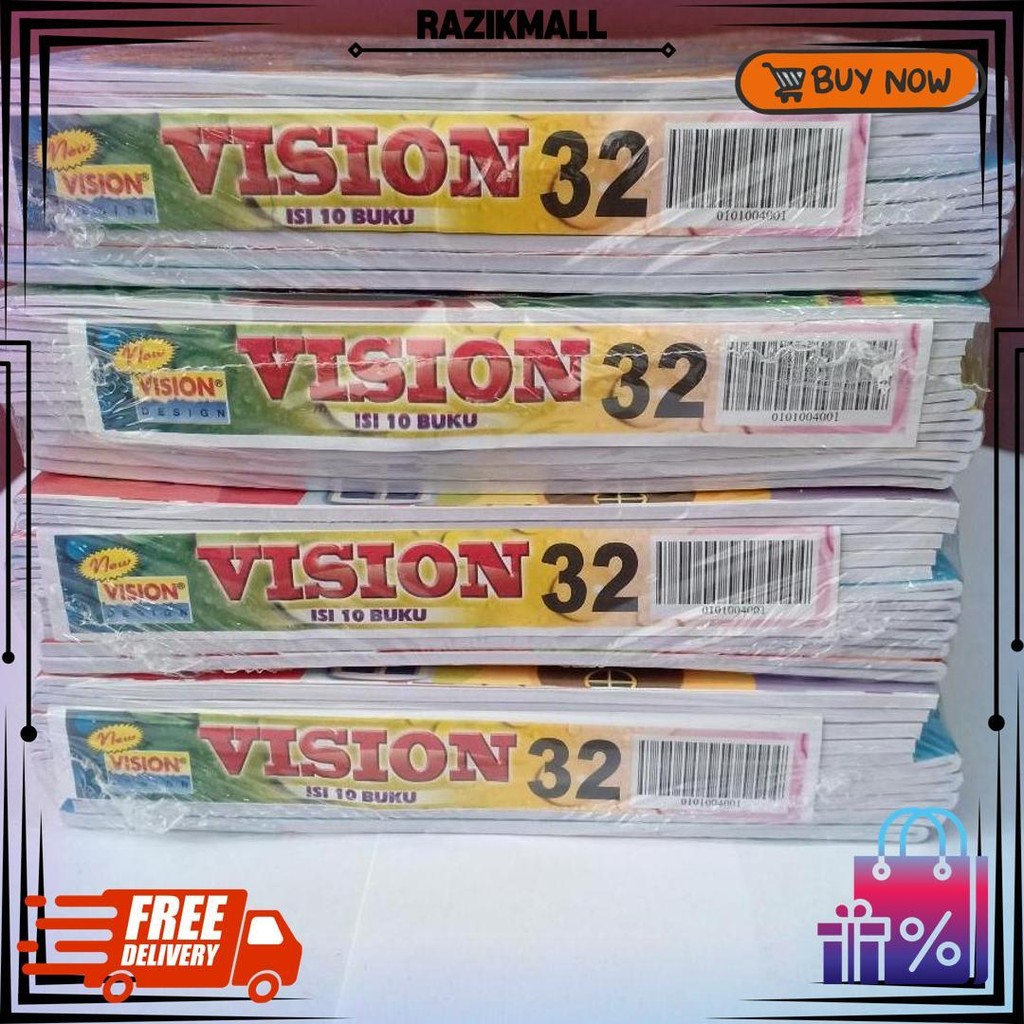 

[ Pak ] Buku Tulis Vision 32 Lembar Grosir (Isi 10 Buku) D Gratis Ongkir