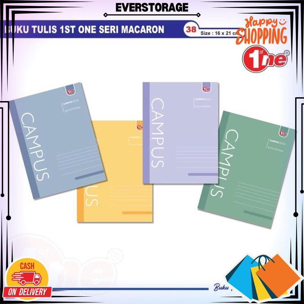 

[1Pak=10Buku] Buku Tulis Murah 38 Lembar 1St One D Cod