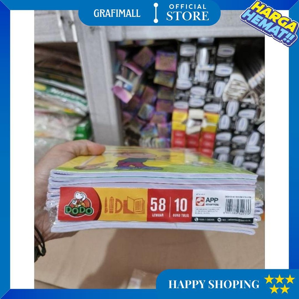 

Buku Tulis Dodo 58 1Pak(10Buku) D Cod