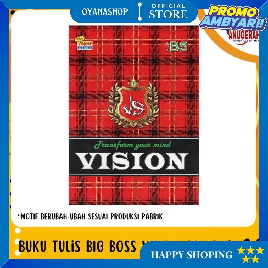 

Buku Tulis Vision Big Boss Boxy 42 Lembar (Pak) D Promo Puncak