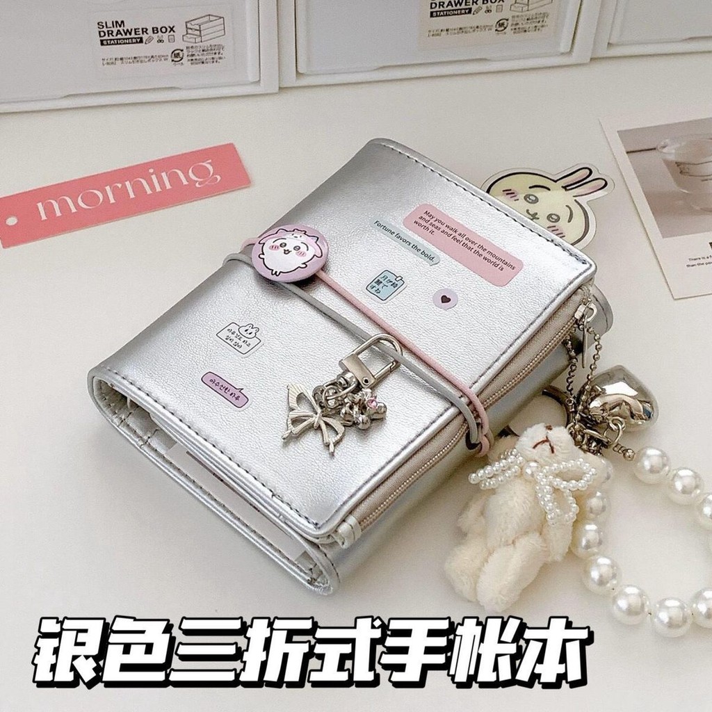 

m5Buku Catatan Kulit Perak Mengkilap Premium ins Unik dan Serbaguna diy Jurnal Harian