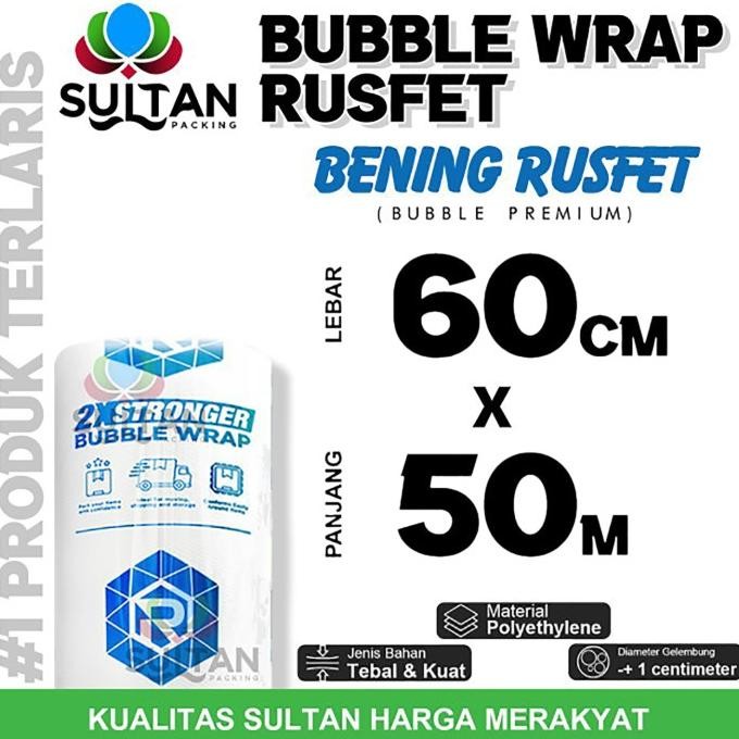 

tersedia bubble wrap 60cm x 50meter rusfet bening bubblewrap termurah / roll