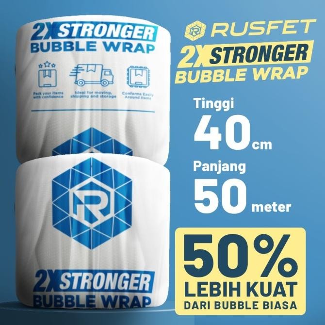 

tersedia babel/buble/bubble wrap bening tebal premium 40cm x 50m bubble rusfet