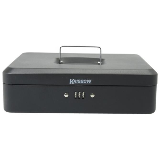 Krisbow Cash Box Dengan Nomor Kombinasi 30 Cm | Brankas Kecil - Hitam