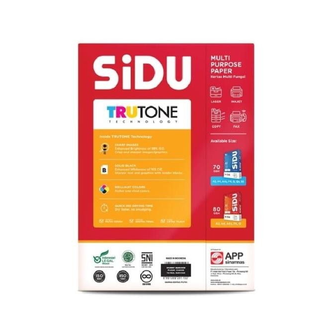 

SiDU Kertas HVS A4 80 gr / 80 gsm murah