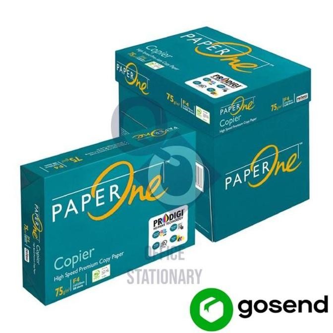 

kertas hvs paper one f4 75 gram - 1 dus khusus gosend / gosend murah murah