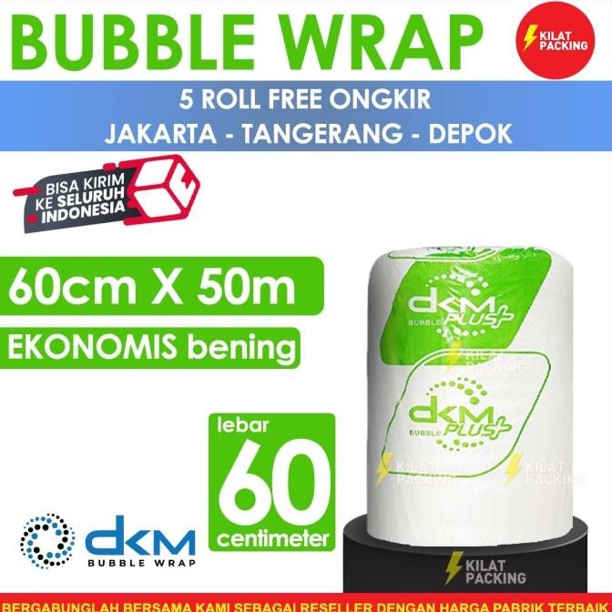 

tersedia plastik bubble wrap 60cm x 50m | bubble wrap dkm+ bening murah /roll