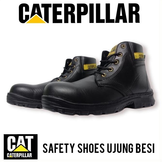 Diskon SEPATU BOOT SAFETY CATERPILLAR SOL ANTI SLIP SUDAH DI JAHIT SEKELILING / SEPATU KERJA PROYEK 