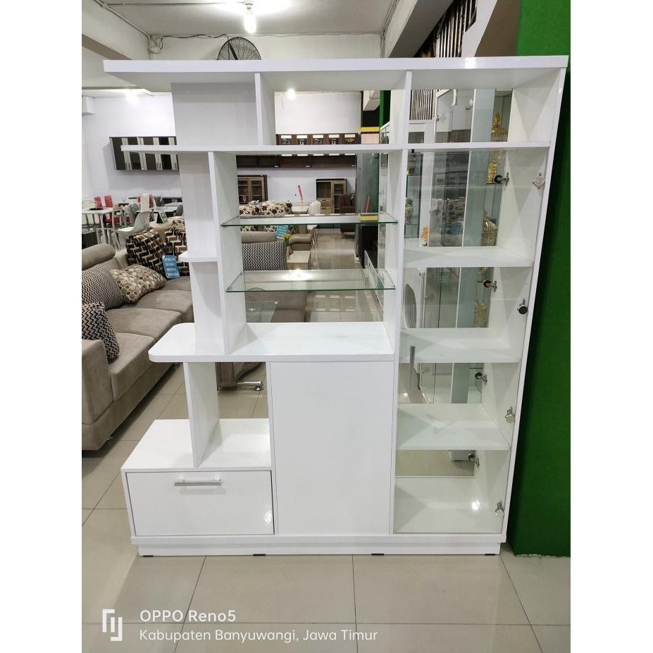 ready  Rak Partisi Penyekat Ruangan Minimalis | Lemari Hias Partisi Minimalis murah