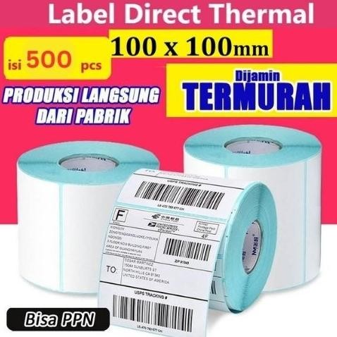 

LABEL THERMAL 100 X 100 KERTAS STICKER BARCODE 100x100 mm Isi 500 Pcs murah