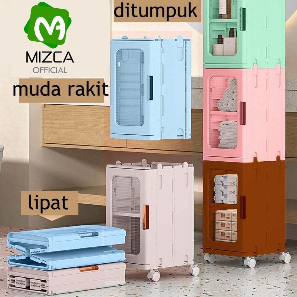 MIZCA | Lemari Leora lemari portable lemari lipat lemari pakaian lemari susun lemari plastik RODA