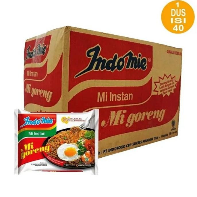 

Indomie mi instan 5 rasa goreng, kari, ayam bawang, soto, rendang 40pc LAT