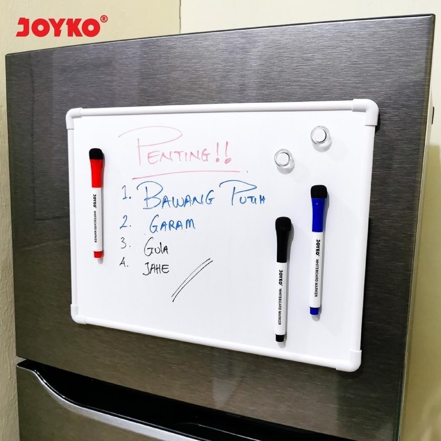 

Hrn-813 Papan Tulis Putih Set / Whiteboard Magnetic Set Joyko Wbs-10 Magnet Berkualitas