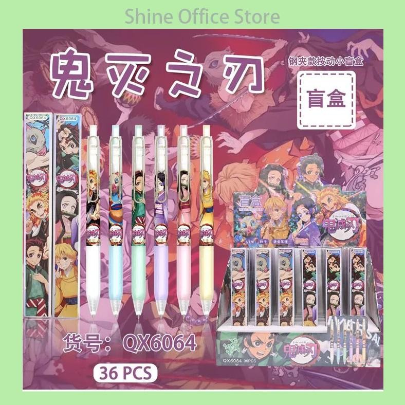 

36Pcs/Set Anime Demon Killer Gel Pens Cartoon Blind Box Pens Students Press Black Signature Pens School Supplies Stationery Gift