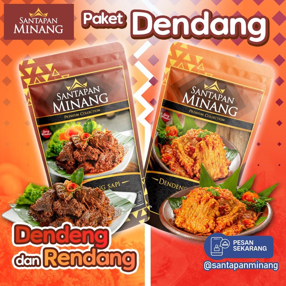 

TERLARIS Paket Dendang Dendeng Balado Basah Lambok & Rendang Daging Sapi Santapan Minang Siap kirim