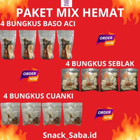 

TERLARIS Paket Mix 12 Bungkus Baso Aci 4 Cuanki 4 Seblak 4 Murah Hemat Siap kirim