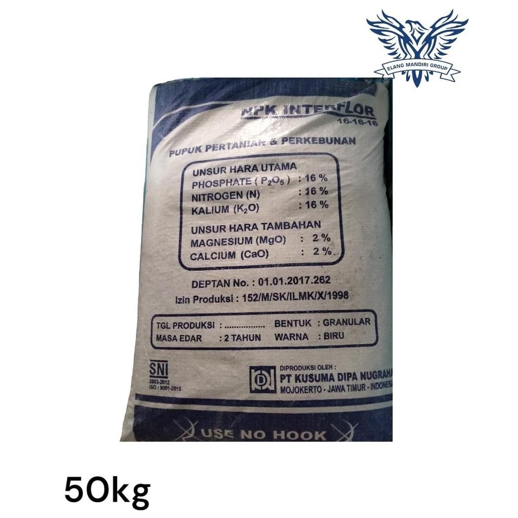 Pupuk NPK Interflor 50kg Pupuk NPK 16 16 16 Unsur Hara Makro Primer Nitrogen (N)16% Fosfat (P2O5) 16