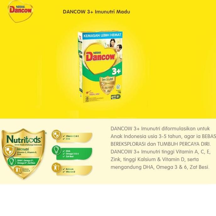 Promo Susu Dancow 3+ Vanila Madu 1Kg / Dancow 3 Vanila 1000Gr / Dancow 3 Madu Vanila 1Kg Bubuk