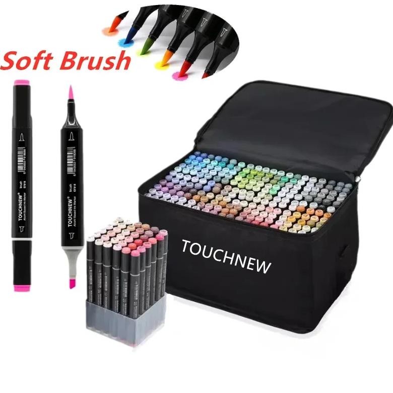 

Touchnew Sketching Markers Soft Brush Marker Pen Set Brush Marker Alcohol-Based Marker Comic Drawing Animation Art Supplies