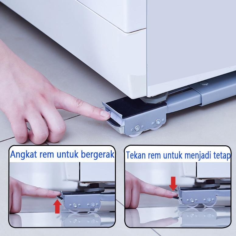 Roda Lemari Portable/dudukan kulkas/ roda kulkas 2 pintu/ Tatakan mesin cuci/kaki kulkas besi