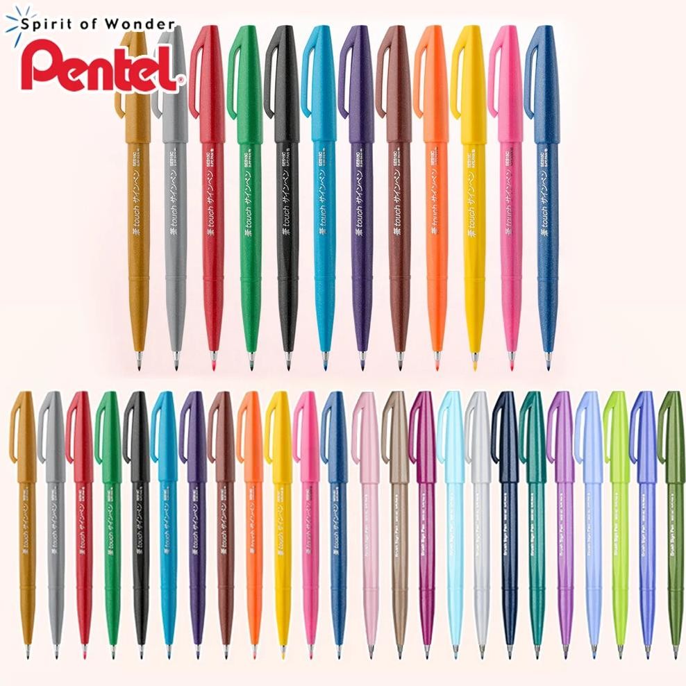 

Japan Pentel Color Soft Head Brush Ses15C Beautiful Pen Touch For Handheld Card Hook Line Painting Pen Art Supplies