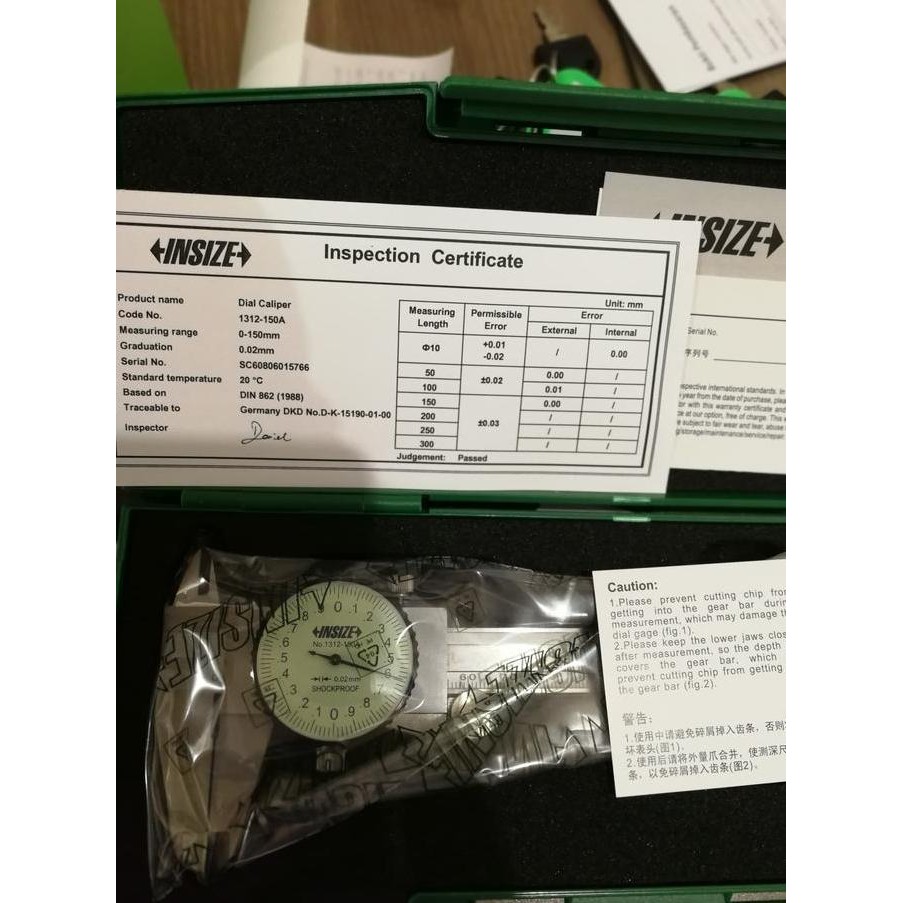 DIAL CALIPER JANGKA SORONG JARUM SKETMAT INSIZE 1312-150 150MM 0.02MM