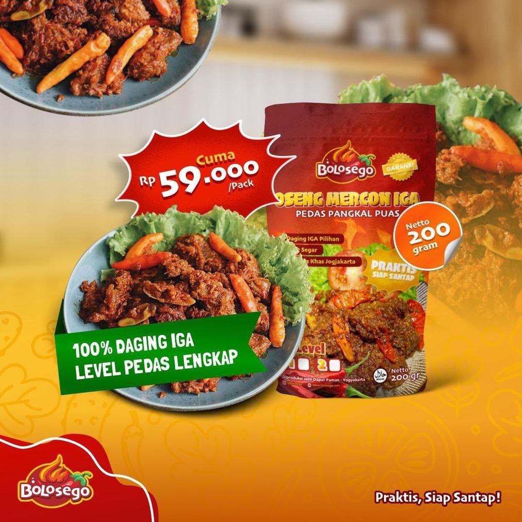 

TERMURAH READY STOK BOLOSEGO Oseng Mercon Iga Level Terlengkap dan Bergaransi Siap kirim