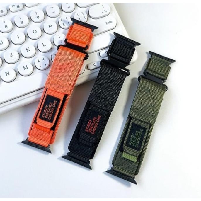 TERBARU - Strap Canvas Nylon Sport untuk Apple Watch Series 10 SE 9 8 7 6 5 4 3 ULTRA 1 2 iwatch 49m