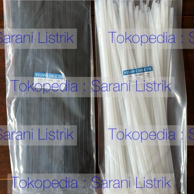 

Terlaris Kabel Tie 7,6 X 40Cm Cable Ties Nylon 7.6 X 400 Mm Hitam Putih