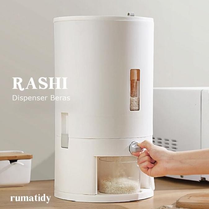 

Ready RASHI Dispenser Beras Putih Estetik Kotak Penyimpanan Biji-bijian 6kg dan 10kg Kontainer Beras Dapur Rumah