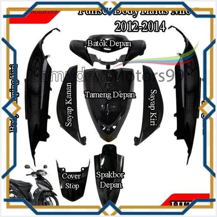 [SMS] FULL SEPAKET BODI BODY HALUS YAMAHA MIO J HITAM 2012 - 2014 FULL SET