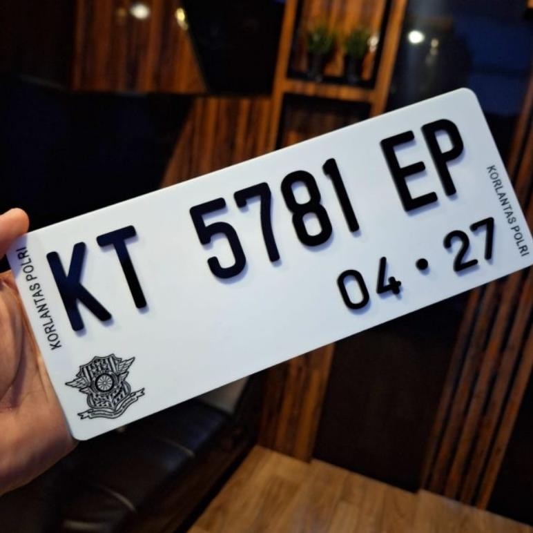 plat motor acrilic timbul keren elegan