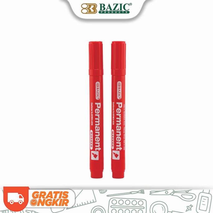 

Ready Bazic Permanent Marker Red (12/Pak) - Spidol Permanen