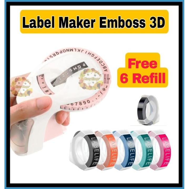 

ready Label Maker Emboss 3D Stiker Serbaguna Label DIY Print Manual murah