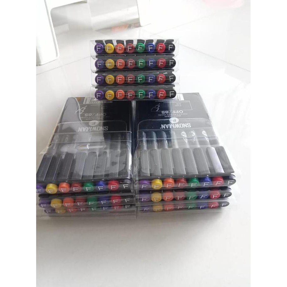 

Ready Spidol Snowman Permanen OHP / OPF 8 Warna / SET Biru Hijau Hitam Kuning
