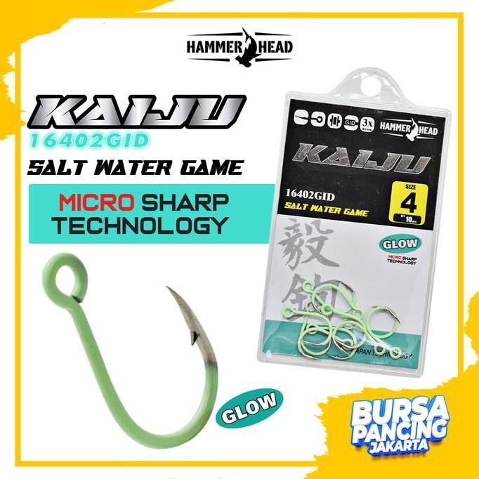 Promo Hammerhead Kail Pancing KAIJU 16402GID Single Hook Minnow Anti Karat Untuk Di Laut