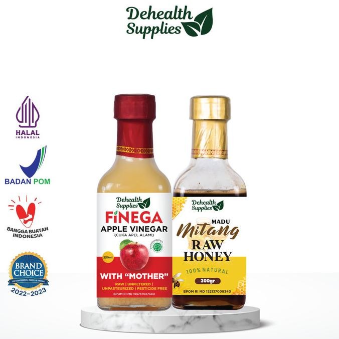 

STOK TERBATAS DEHEALTH SUPPLIES CUKA APEL 250ML DAN MADU MITANG 300GR BOTOL KACA