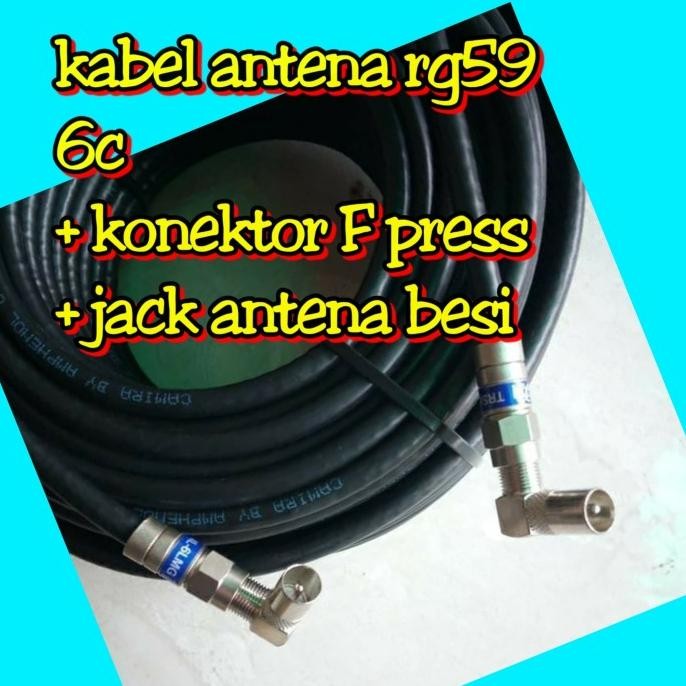 Tersedia Kabel Antena 10 Meter + Konektor F Press + Jack Antena L To L